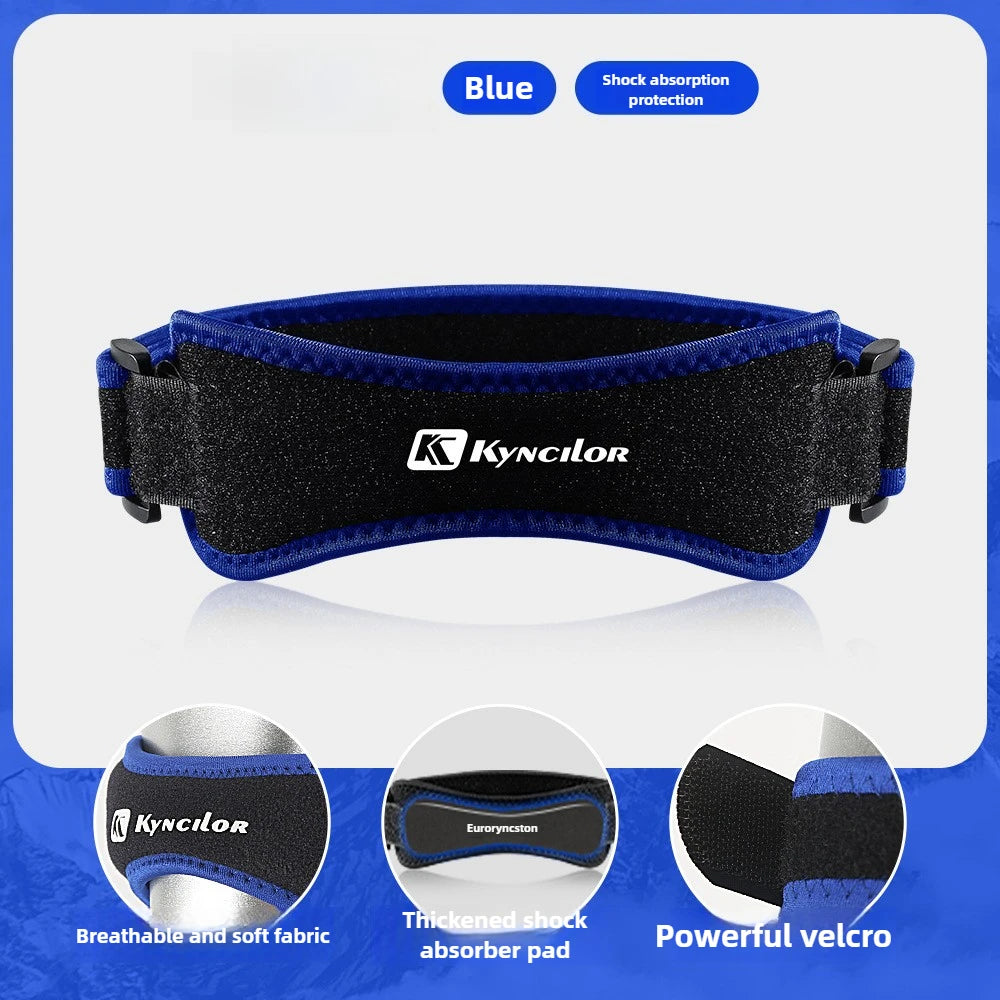 Silicone Patellar Tendon Support Strap, Adjustable Non-Slip Patella Band Stabilizer Knee Brace for Jumpers Knee, Tendonitis, Basketball, Volleyball, Squats, Black