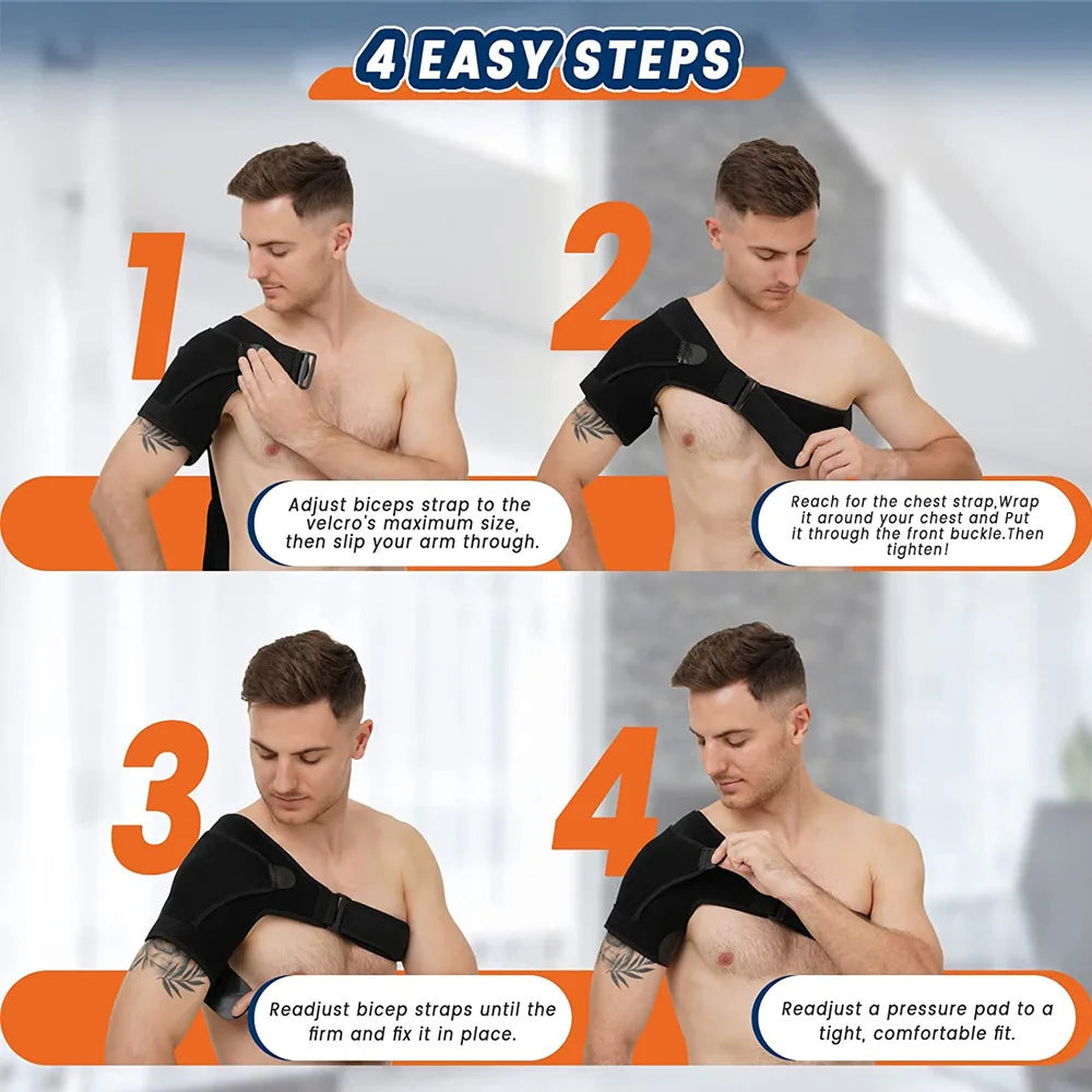 Shoulder Brace for Men and Women for Torn Rotator Cuff,Arm Sling Shoulder Immobilizer,Shoulders Compression Sleeve and Support For Pain Relief,Adjustable, Suitable for Both Left and Right Arms