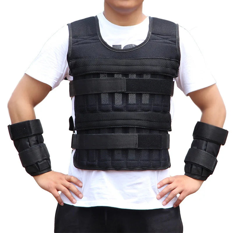 20kg Weighted Vest Adjustable Loading Weight Jacket Exercise Weightloading Gym Equipment Boxing Training Waistcoat （Only vest）