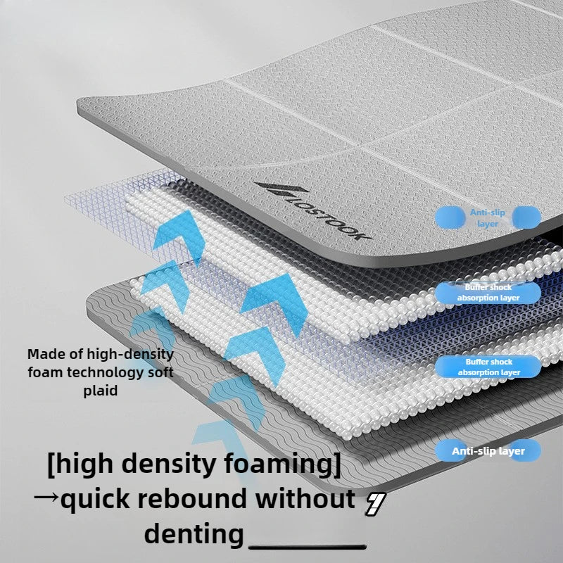 Yoga Mat Thick 4mm Foldable Gym Mat Extra Large 6'x2' Extra Wide Workout Mat Non Slip TPE Floor Mats for Yoga Pilates, Cardio, Exercise Equipment