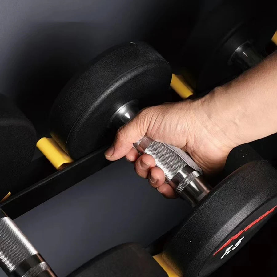 Black Anti-Slip Workout Grips, Ergonomic Workout Gloves, Weight Lifting Grips, for Men and Women, Silicone Gym Grips Pads, Soft, Palm Protection, Suitable for Various Fitness Training