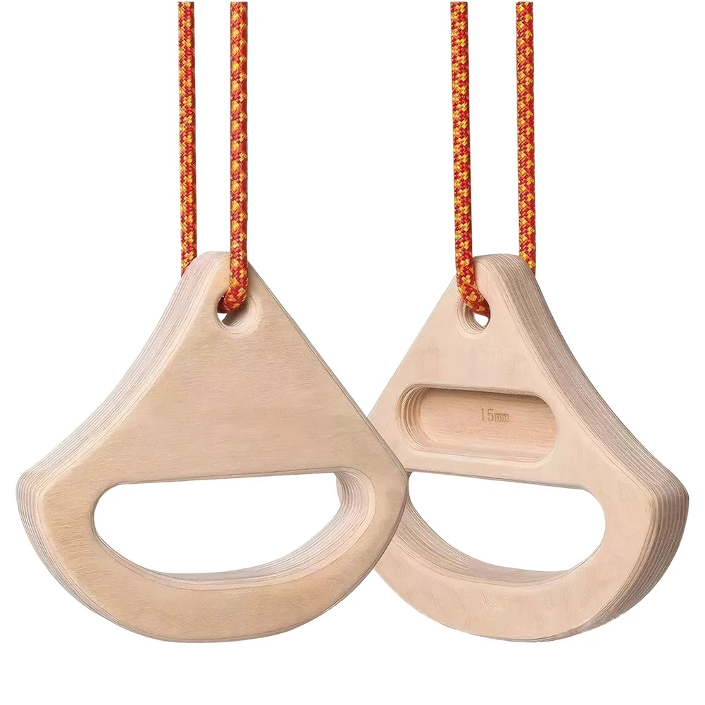 Portable Hangboard Rock Climbing, 2 pack Triangular Wooden Climbing Fingerboard with 3 Multi-Depth Pockets, Finger Strength, Arm Workout & Pull-up Training