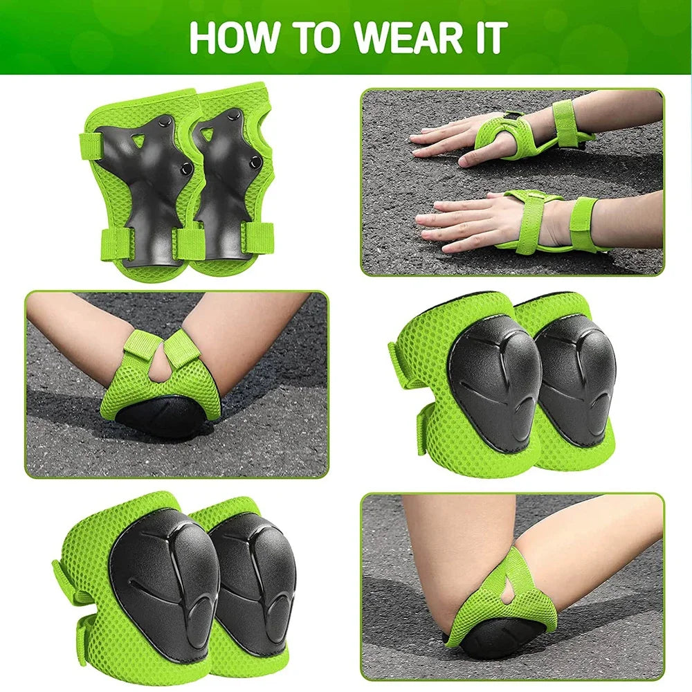 Knee Pads for Kids， Knee Pads and Elbow Pads Set Toddler 3-10 Years Protective Gear Set for Girls Boys with Wrist Guards for Skating Cycling Bike Rollerblading Scooter
