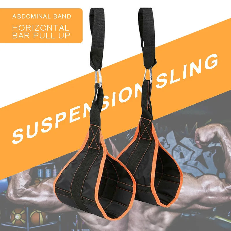 Hanging Ab Straps for Pull Up Bar & Core Strength Training - Soft Padded Exercise Straps for Ab Swing & Leg Raises, Hang Bar Strap with 2 Steel Carabiners - Abs Equipment for Home & Gym