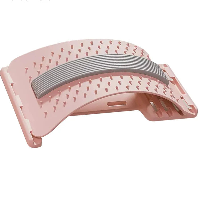 Back Stretcher for Lower Back Pain Relief, 4 Level Adjustable Lumbar Cracker Board Massager, Stretching Device for Scoliosis, Sciatica