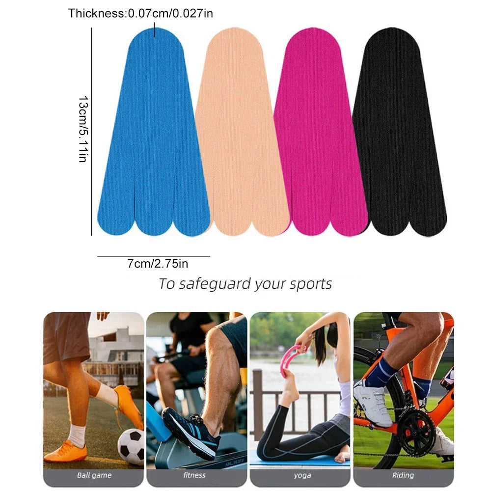 Precut Kinesiology Tape, 20 PCS Waterproof Breathable Foot Plantar Fasciitis Pain Relief Strips Athletic Tapes, Elastic Sports Joints Support Muscle Tape for Feet Arch Ankle Hands Carpal Tunnel