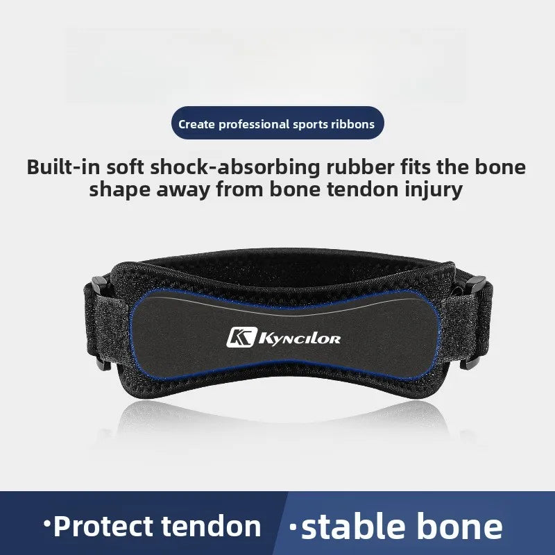 Silicone Patellar Tendon Support Strap, Adjustable Non-Slip Patella Band Stabilizer Knee Brace for Jumpers Knee, Tendonitis, Basketball, Volleyball, Squats, Black