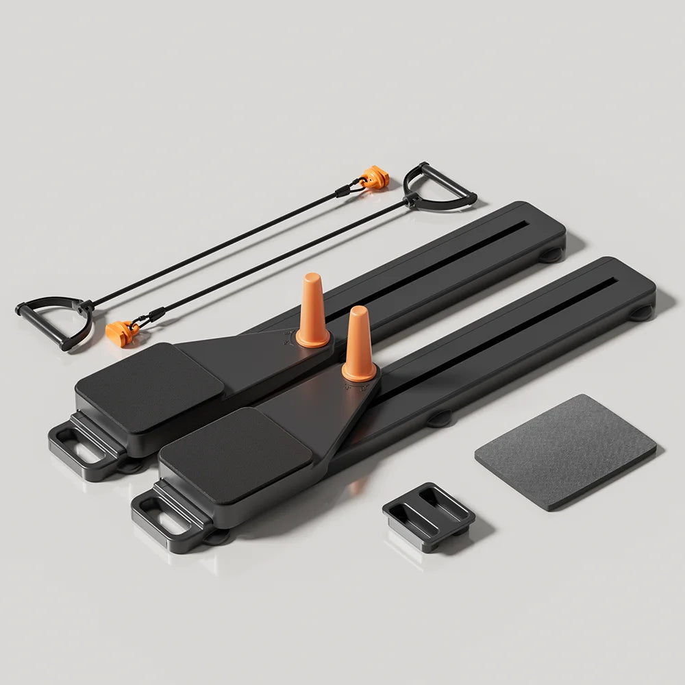 2-in-1 Abs & Ski Board – Portable Core & Leg Trainer, Pilates Reformer Board for Home Gym, Lightweight Full-Body Workout Machine for Toning & Cardio