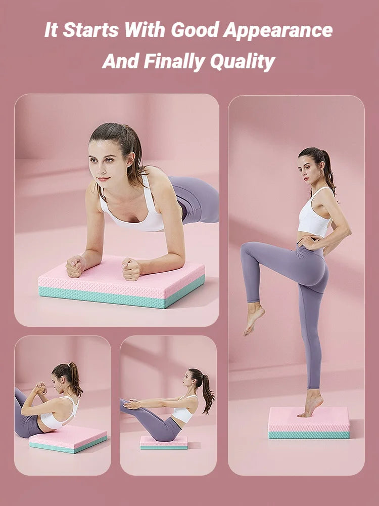 Balance Pad, Non-Slip Foam Mat & Ankles Knee Pad Cushion for Physical Therapy, Rehabilitation, Core Balance and Strength Stability Training, Yoga & Fitness