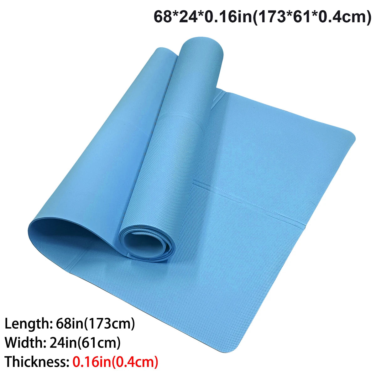 Solana Yoga Mat 4mm Thick With Nylon Strap For Men & Women - Non Slip Exercise Mat For Home Yoga, Pilates, Stretching, Floor & Fitness Workouts
