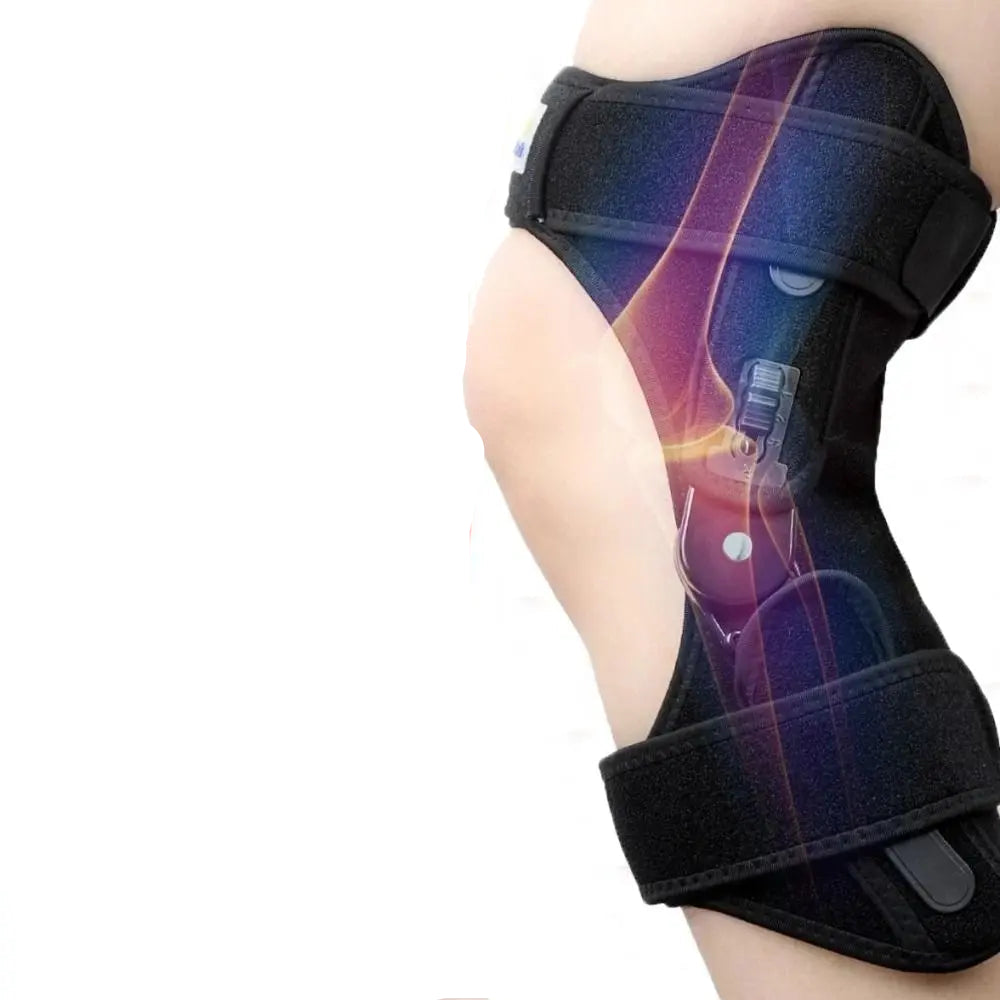 Black Spring Force Knee Pads, Knee Booster Knee Joint Support Powerful Non‑Slip Leg Protector Strength Training Strength Training (Copy)