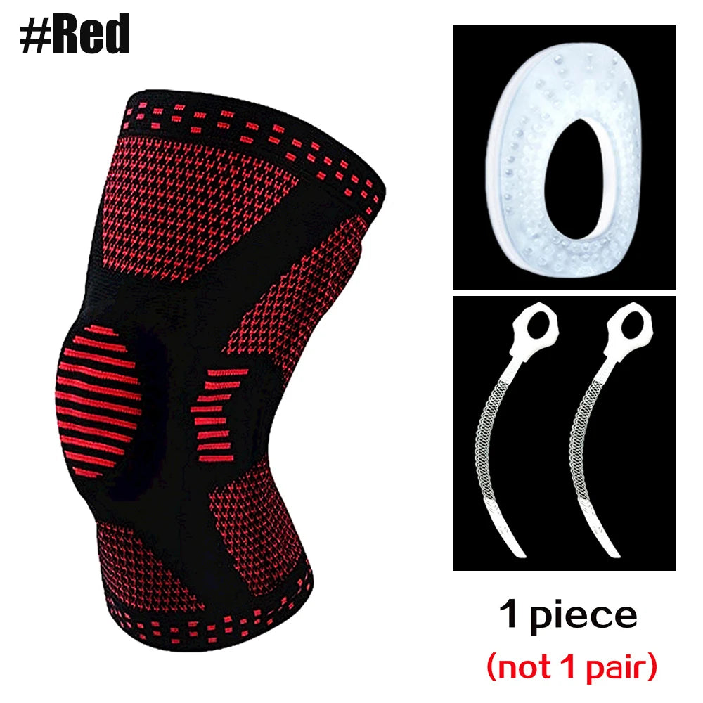 Adjustable Knee Sleeve with side stabilizers - Knee Compression Sleeve for Men & Women, Knee Brace for Meniscus Tear, Arthritis Pain, Running, Sports & Injury Recovery Knee Support