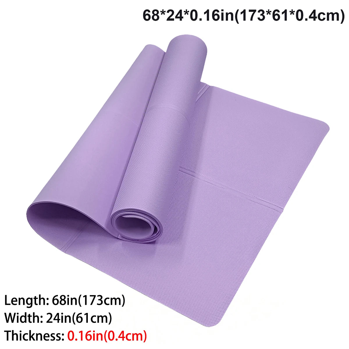 Solana Yoga Mat 4mm Thick With Nylon Strap For Men & Women - Non Slip Exercise Mat For Home Yoga, Pilates, Stretching, Floor & Fitness Workouts