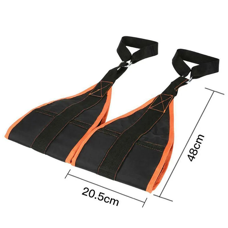Hanging Ab Straps for Pull Up Bar & Core Strength Training - Soft Padded Exercise Straps for Ab Swing & Leg Raises, Hang Bar Strap with 2 Steel Carabiners - Abs Equipment for Home & Gym