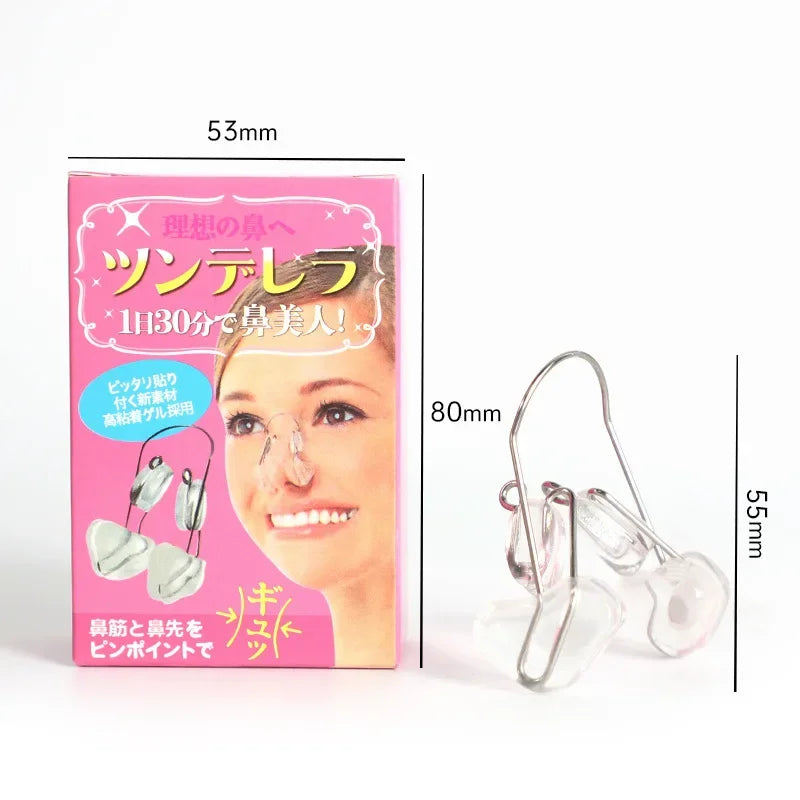 Frienda 4 Pieces Nose Shaper Slimmer Lifting Clips Straightener Safety Silicone Bridge Shaper Beauty Tool Kit Set for Women Wide Nose