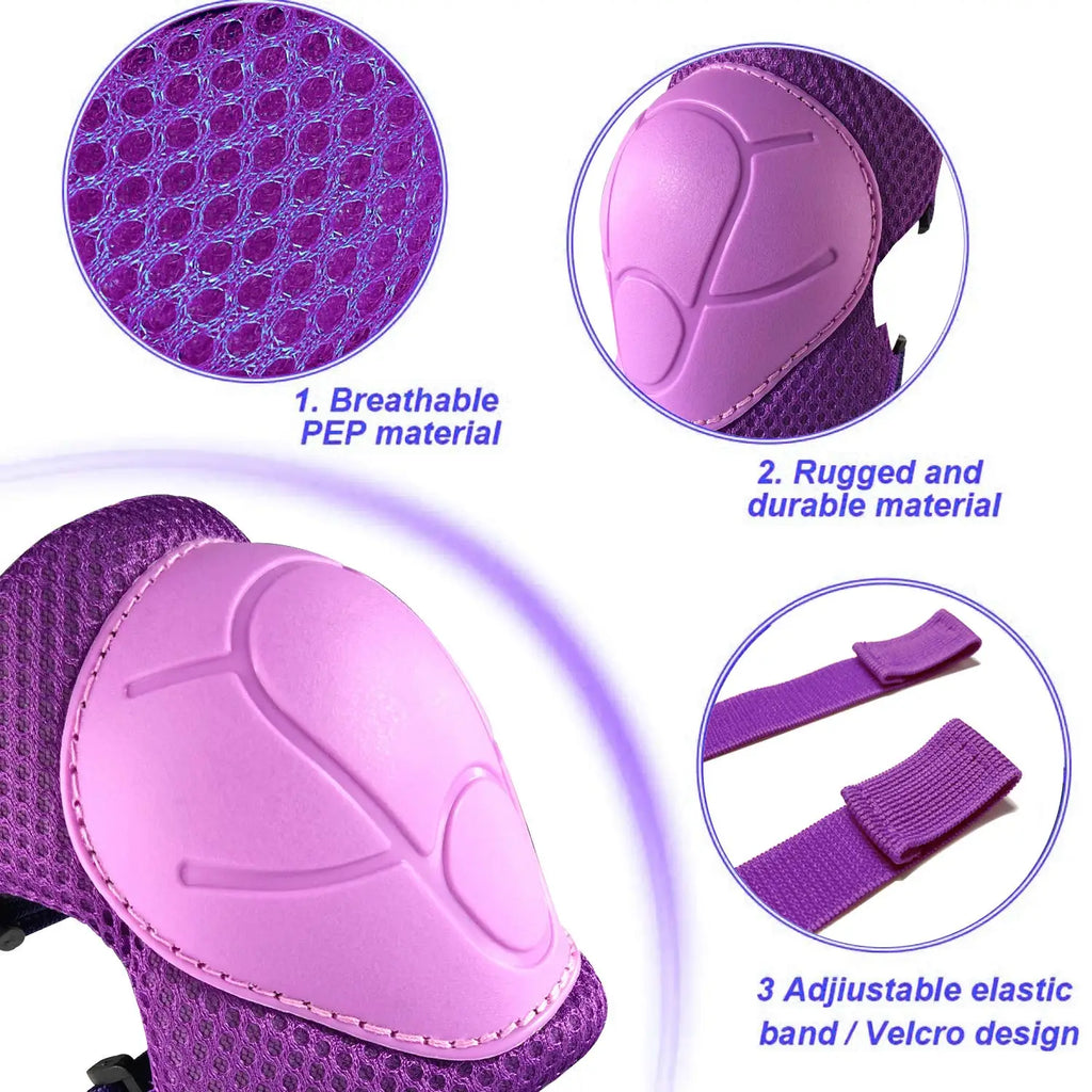 Knee Pads for Kids， Knee Pads and Elbow Pads Set Toddler 3-10 Years Protective Gear Set for Girls Boys with Wrist Guards for Skating Cycling Bike Rollerblading Scooter
