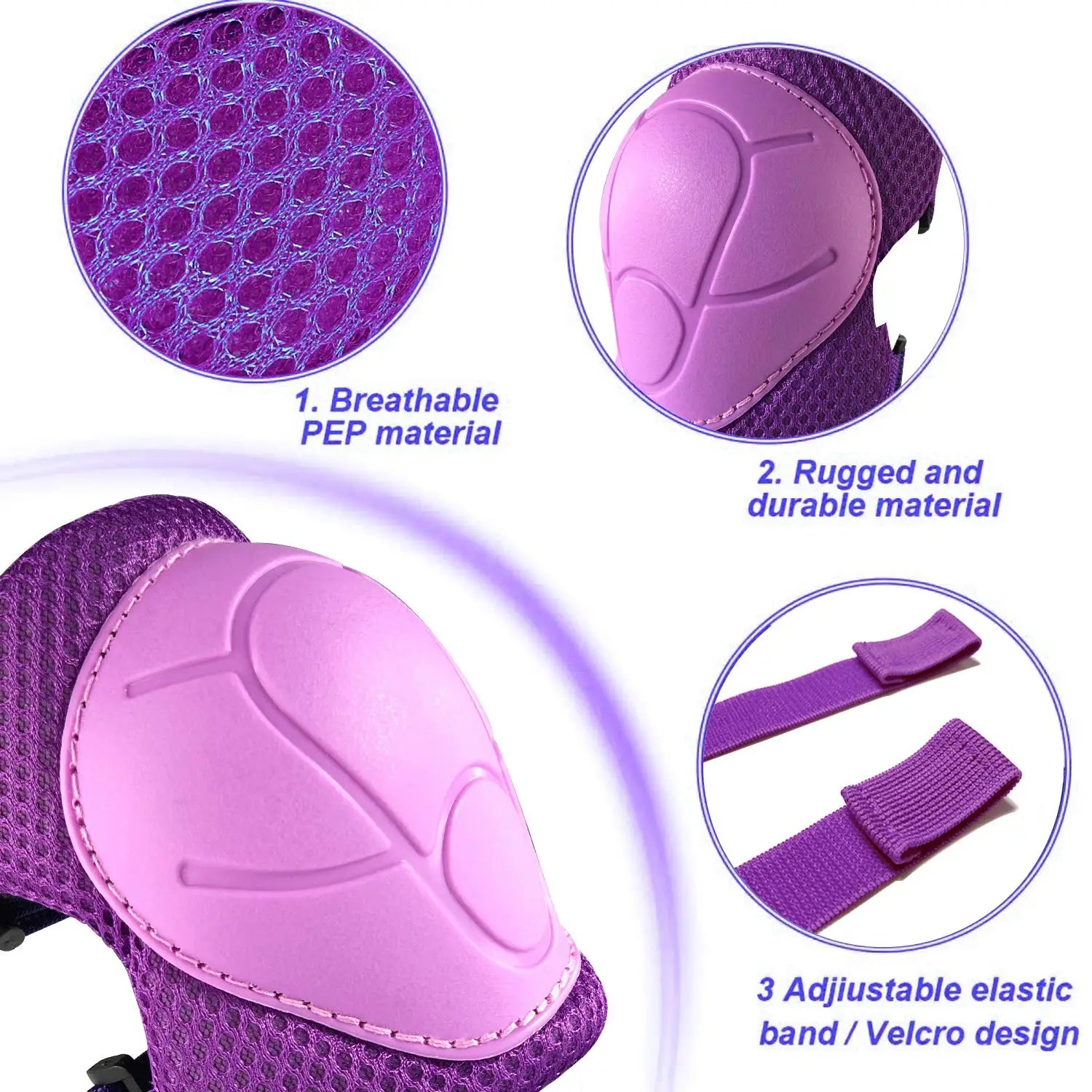 Knee Pads for Kids， Knee Pads and Elbow Pads Set Toddler 3-10 Years Protective Gear Set for Girls Boys with Wrist Guards for Skating Cycling Bike Rollerblading Scooter
