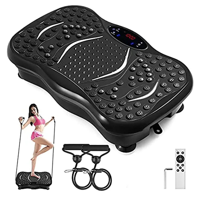 Silver Vibration Plate Fitness Platform Exercise Machine Vibrating Shaking Full Body Shaker Workout Vibrate Stand Shake Board Sport Gym for Weight Loss Fat Burner for Women Men