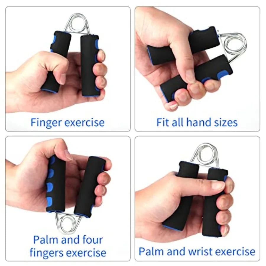 Hand Grip Strengthener Set, Finger Gripper - Soft Foam Hand Exerciser for Quickly Increasing Wrist Forearm and Finger Strength, 2 Pack