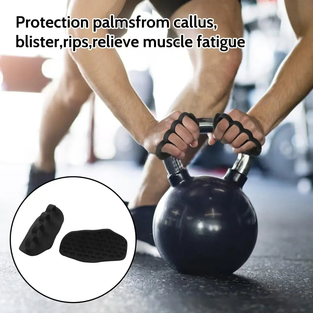 Anti-Slip Workout Grips, Ergonomics Rubber Gym Grips, Weight Lifting Grips for Hand Protection, Workout Gym Gloves for Men and Women Deadlift, Fitness Training, Weightlifting and Exercise