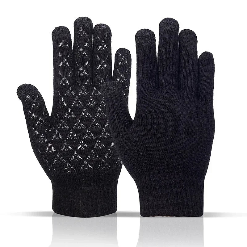Black Winter Gloves for Men Women Waterproof Running Cycling for Cold Weather, Thermal Warm Windproof Material and Touch Screen Finger for Skiing Snow Driving Snowboarding