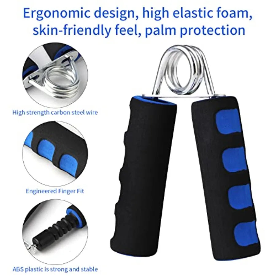 Hand Grip Strengthener Set, Finger Gripper - Soft Foam Hand Exerciser for Quickly Increasing Wrist Forearm and Finger Strength, 2 Pack