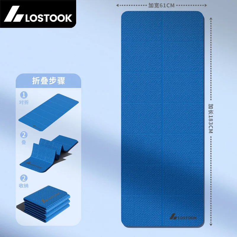 Yoga Mat Thick 10mm Foldable Gym Mat Extra Large 6'x4' Extra Wide Workout Mat Non Slip TPE Floor Mats for Yoga Pilates, Cardio, Exercise Equipment