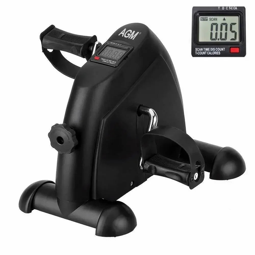 Mini Exercise Bike, himaly Under Desk Bike Pedal Exerciser Portable Foot Cycle Arm & Leg Peddler Machine with LCD Screen Displays