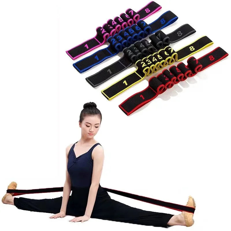 Stretching Strap with Loops - Non Elastic Stretch Band for Physical Therapy, Yoga Strap for Stretching Equipment, Stretch Bands for Exercise and Flexibility - Fascia, Hamstring & Leg Stretcher Belt