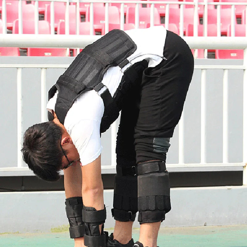 20kg Weighted Vest Adjustable Loading Weight Jacket Exercise Weightloading Gym Equipment Boxing Training Waistcoat （Only vest）