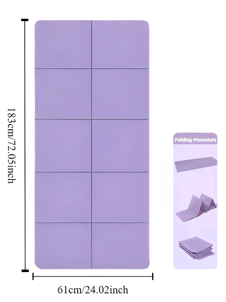 Foldable Yoga Mat Thick Non-Slip TPE Exercise Mat Packable Travel Yoga Mat with Carrying Bag Ideal for Yoga, Pilates, Workout & Home/Gym Fitness
