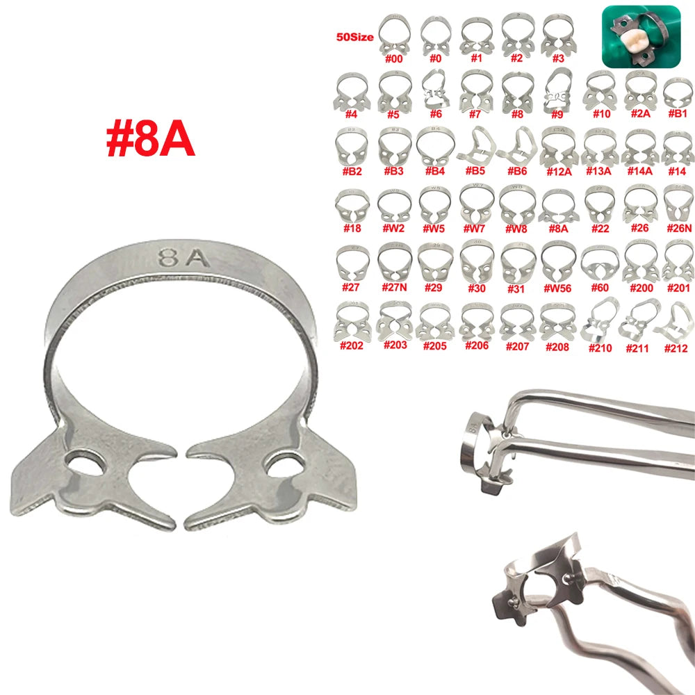 Professional Dental Rubber Dam Clamps | Endodontic Hygenic Brinker Universal Retractors| Tissue Gingival Lower Molars | Restorative Instruments Tools CE (Clamps Set of 5)