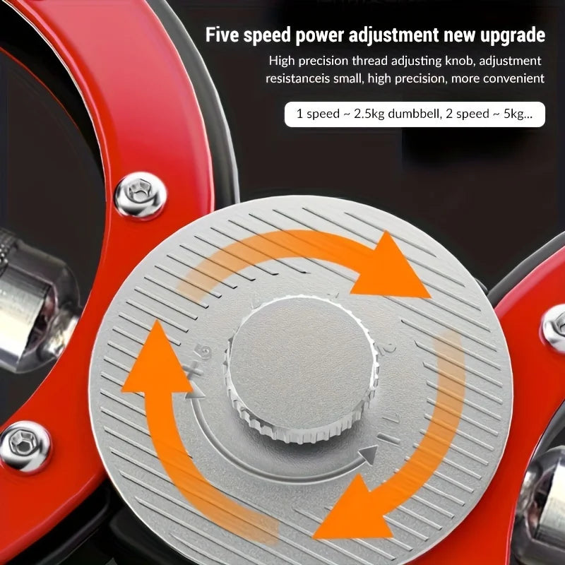 Adjustable Boxing Speed Arm Trainer – Home Gym Wrist & Arm Strengthener with Flywheel Resistance – Multi-Functional Combat Training Tool for Boxing, MMA, Fitness (Black/Red)