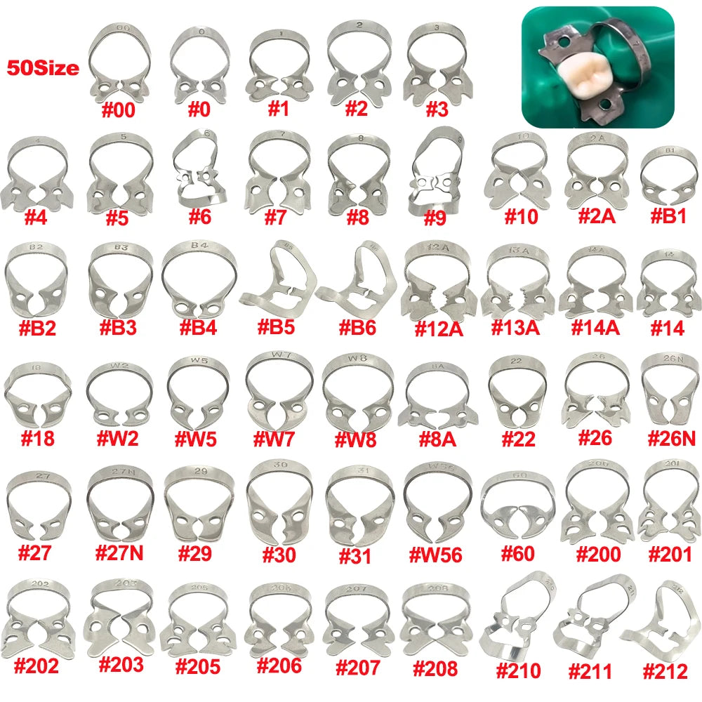 Professional Dental Rubber Dam Clamps | Endodontic Hygenic Brinker Universal Retractors| Tissue Gingival Lower Molars | Restorative Instruments Tools CE (Clamps Set of 5)
