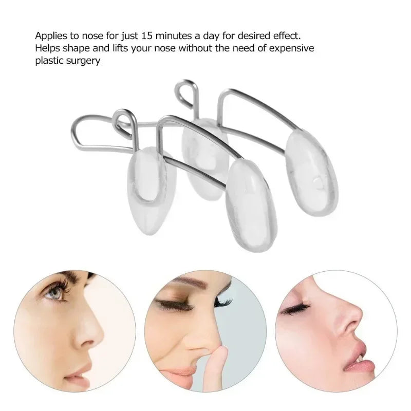 Frienda 4 Pieces Nose Shaper Slimmer Lifting Clips Straightener Safety Silicone Bridge Shaper Beauty Tool Kit Set for Women Wide Nose