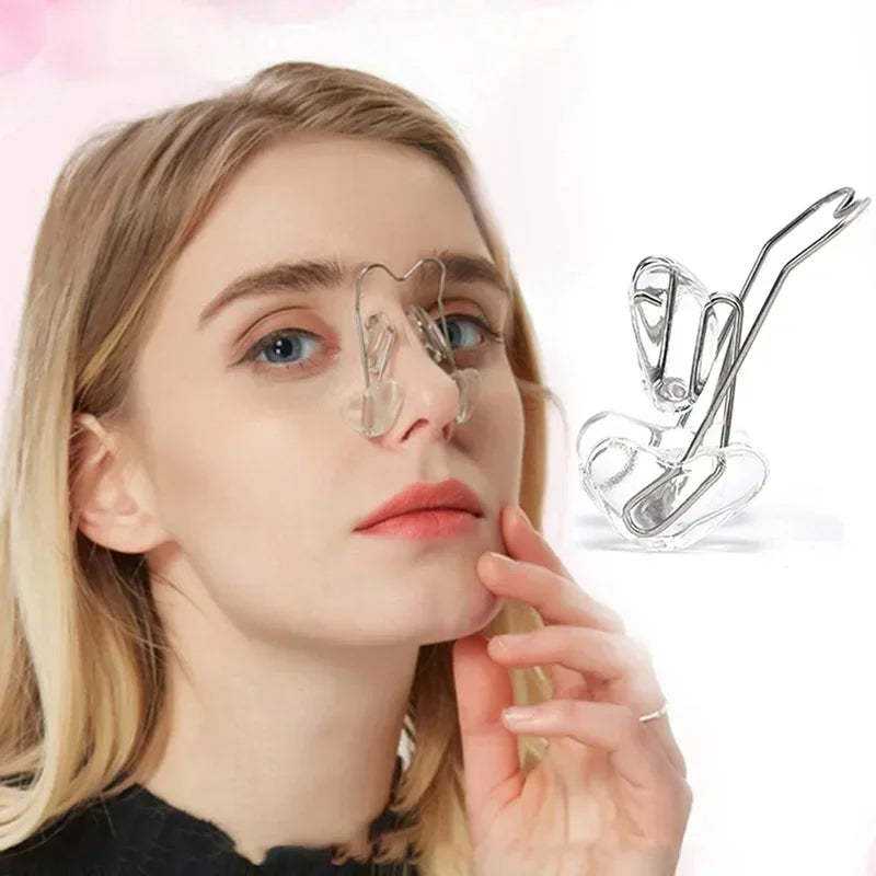 Frienda 4 Pieces Nose Shaper Slimmer Lifting Clips Straightener Safety Silicone Bridge Shaper Beauty Tool Kit Set for Women Wide Nose
