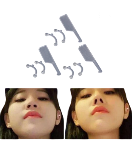 6 pcs 3 pair Nose Up Lifting Shaping Clip Beauty Tool Nose Shaper Inserts No Pain Invisible Nose Shaper Tool Straightening Beauty Kit for Women Men (Black)