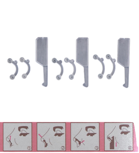 6 pcs 3 pair Nose Up Lifting Shaping Clip Beauty Tool Nose Shaper Inserts No Pain Invisible Nose Shaper Tool Straightening Beauty Kit for Women Men (Black)