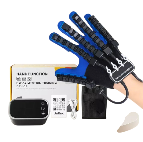 Rehability Robot Gloves Hemiplegia Hand Stroke Recovery Equipment, Hand Dysfunction Training Device for Stroke, Finger Orthosis for Finger Cramps (Left, M)
