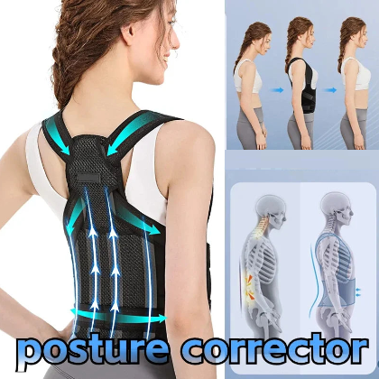 Posture Corrector for Women and Men, Back Support Brace for Neck Shoulder & Upper and Lower Back Pain Relief, Invisible Adjustable Lightweight Posture Corrector Under Clothes(Black, Large)