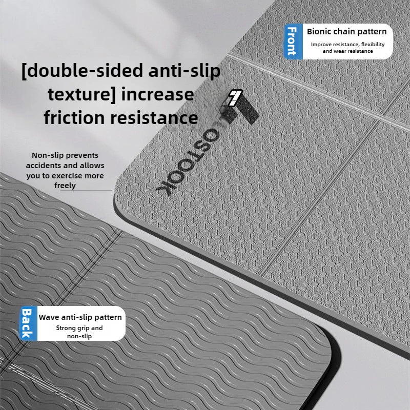 Yoga Mat Thick 4mm Foldable Gym Mat Extra Large 6'x2' Extra Wide Workout Mat Non Slip TPE Floor Mats for Yoga Pilates, Cardio, Exercise Equipment