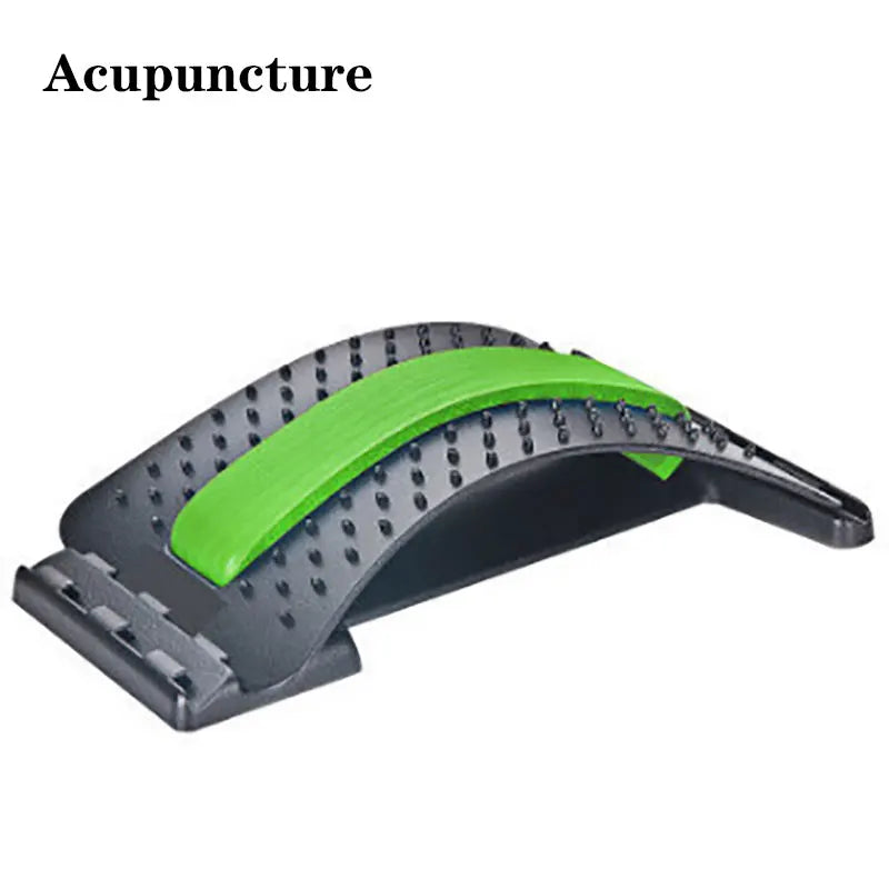 Back Stretcher for Lower Back Pain Relief, 4 Level Adjustable Lumbar Cracker Board Massager, Stretching Device for Scoliosis, Sciatica