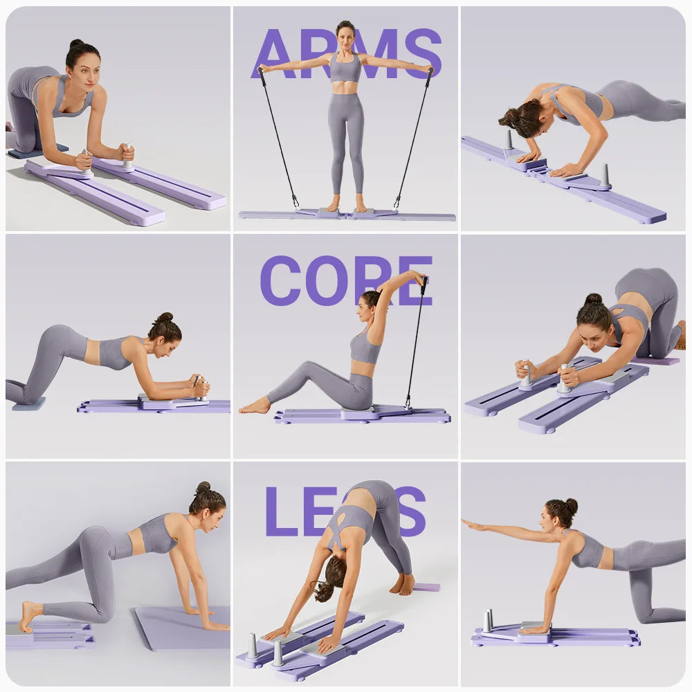 2-in-1 Abs & Ski Board – Portable Core & Leg Trainer, Pilates Reformer Board for Home Gym, Lightweight Full-Body Workout Machine for Toning & Cardio