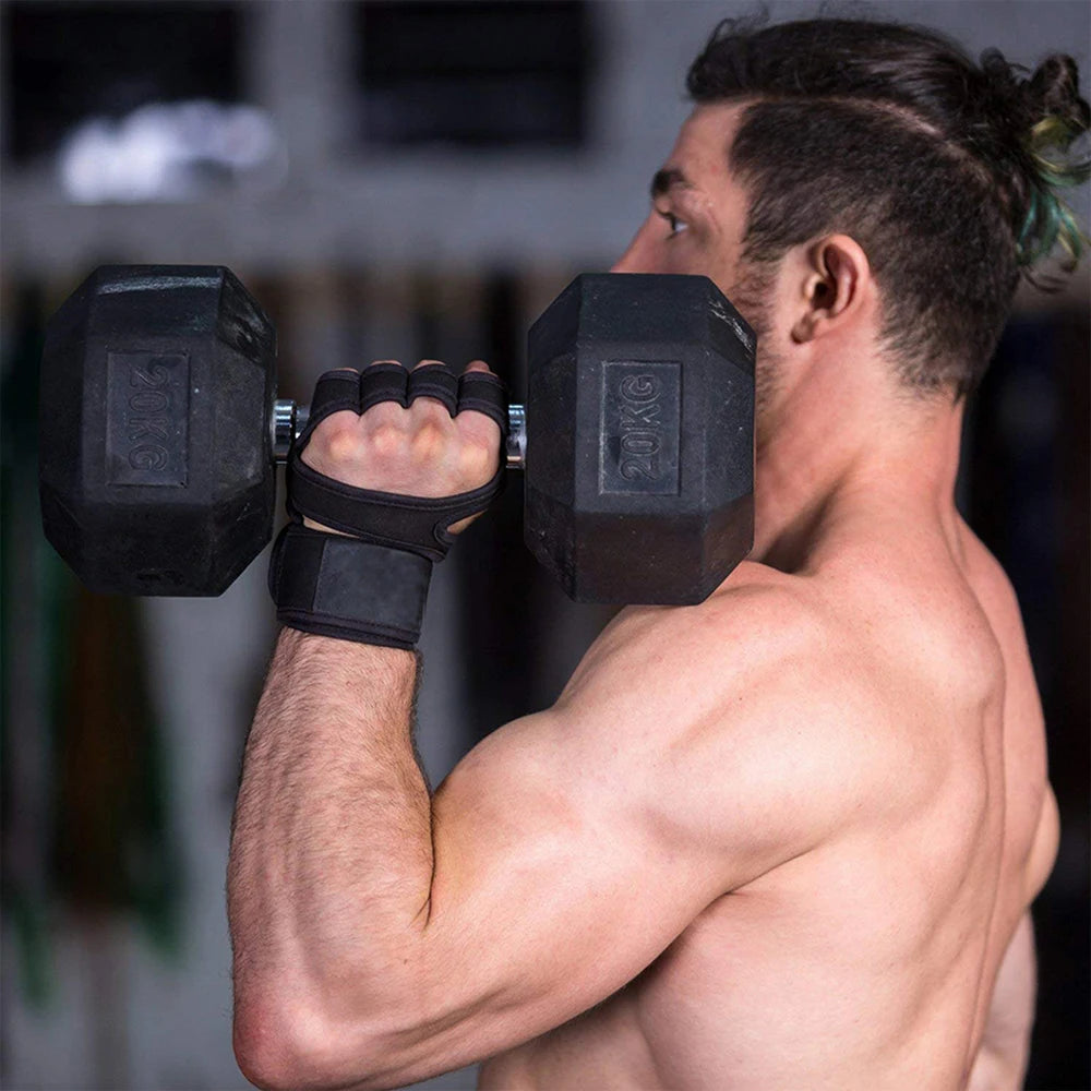 Fit Active Sports New Ventilated Weight Lifting Workout Gloves with Built-in Wrist Wraps for Men and Women - Great for Gym Fitness, Cross Training, Hand Support & Weightlifting.