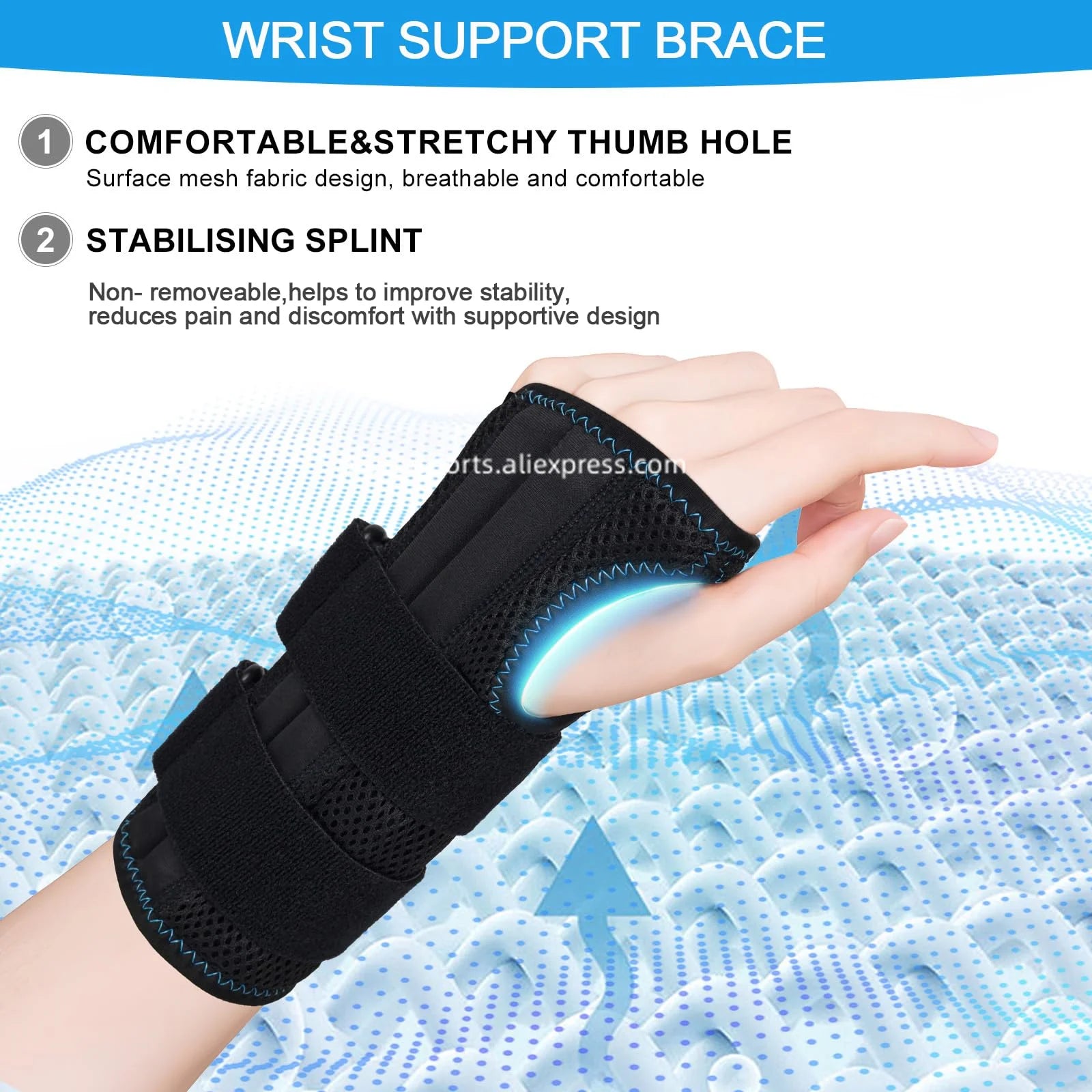 Breathable Wrist Brace, Thin Mesh Wrist Wraps Support for Tendonitis, Arthritis, Carpal Tunnel Pain Relief, Adjustable Wrist Compression Strap for Workouts, Fitness, Weightlifting, Fits both hands