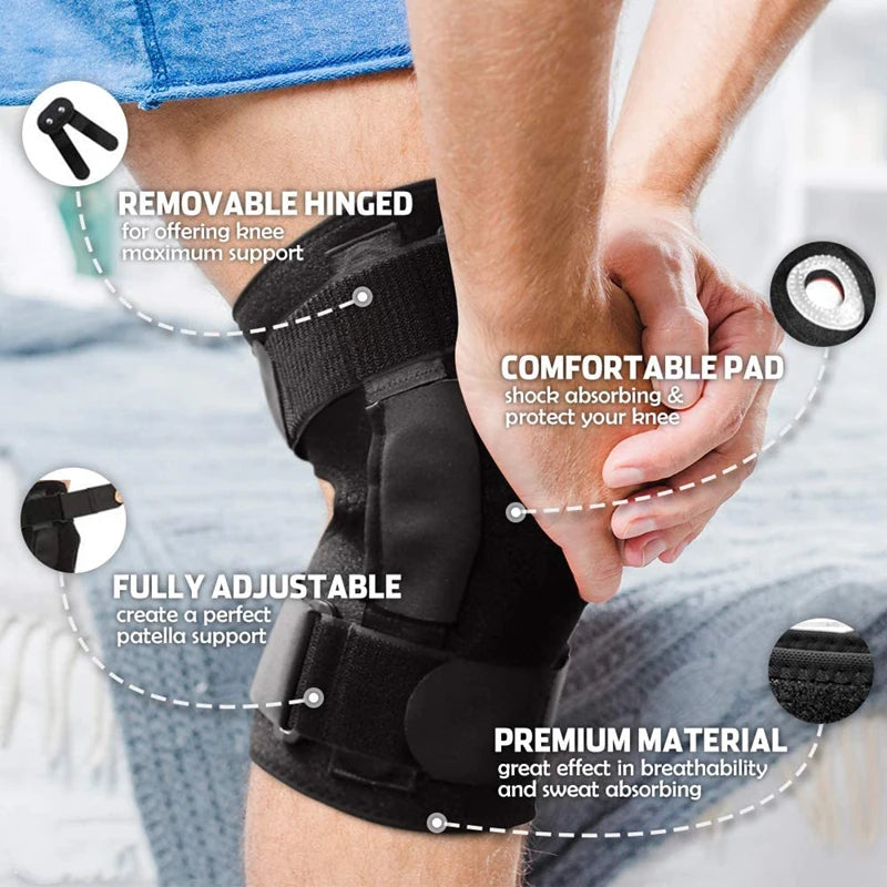Knee Support Brace for Men Women, Adjustable Compression Sleeve Wrap Patellar Pad Tendon - Arthritis Pain, meniscus tear, Injury Recovery, Running, Workout, KS10