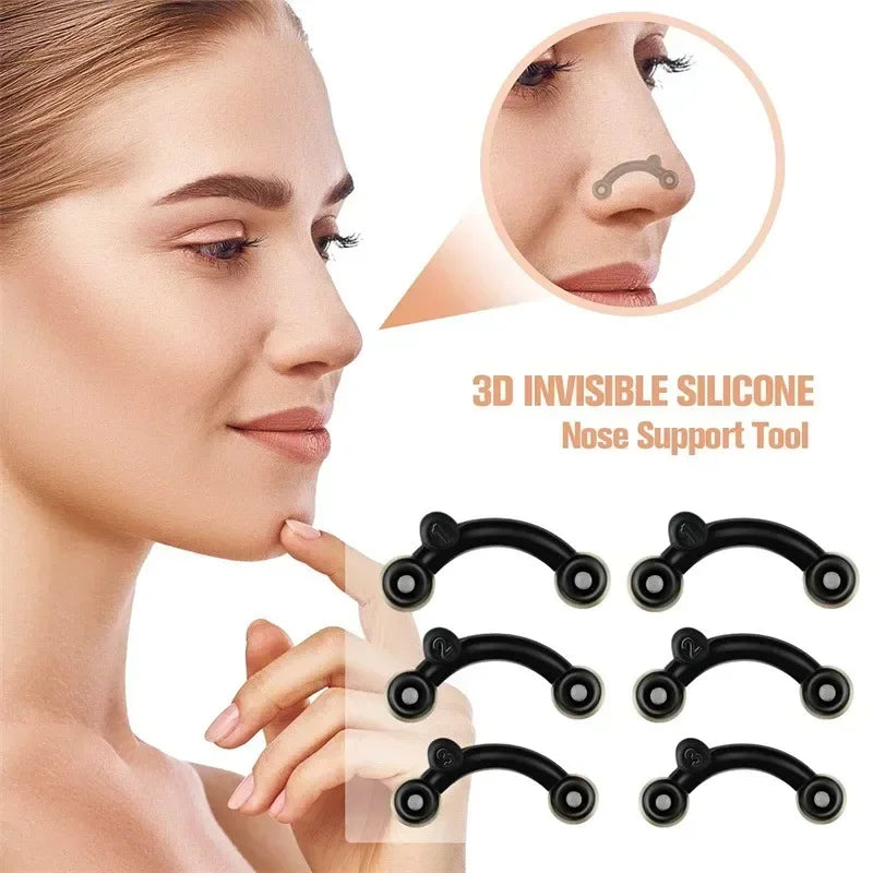 Frienda 4 Pieces Nose Shaper Slimmer Lifting Clips Straightener Safety Silicone Bridge Shaper Beauty Tool Kit Set for Women Wide Nose