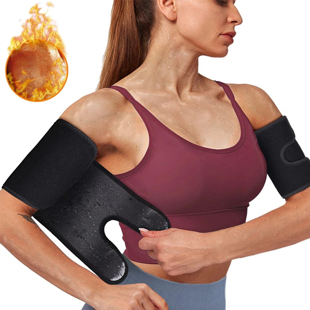 Wonderience Arm Trimmers for Women Pair Sauna Sweat Arm Shaper Bands Adjustable Arm Trainer Toner Sleeves for Sports Workout