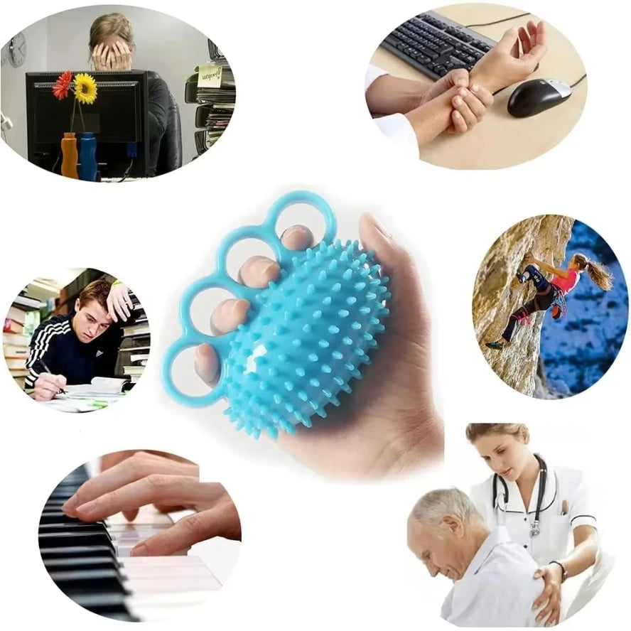 Hand Grip Strengthener Finger Exerciser Training Ball for Patient Recovery Elderly Stroke Arthritis Physical Therapy Anxiety Stress Relief Pressure Squeeze for Yoga Athletes Musicians Muscles Massage