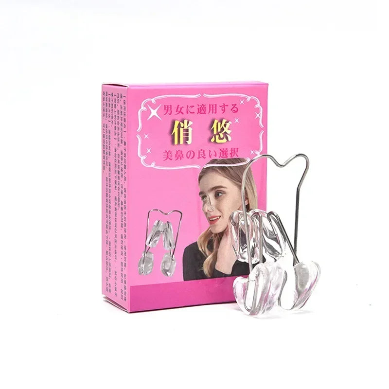 Frienda 4 Pieces Nose Shaper Slimmer Lifting Clips Straightener Safety Silicone Bridge Shaper Beauty Tool Kit Set for Women Wide Nose